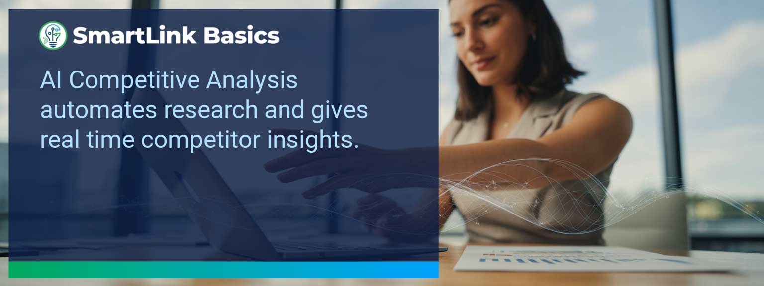 Sales leader reviewing AI Competitive Analysis dashboard with competitor insights