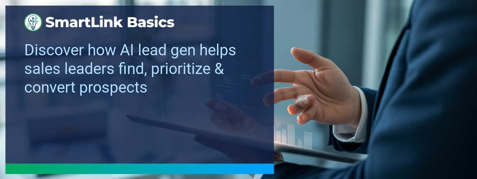 Sales leader reviewing AI lead generation dashboard with customer insights