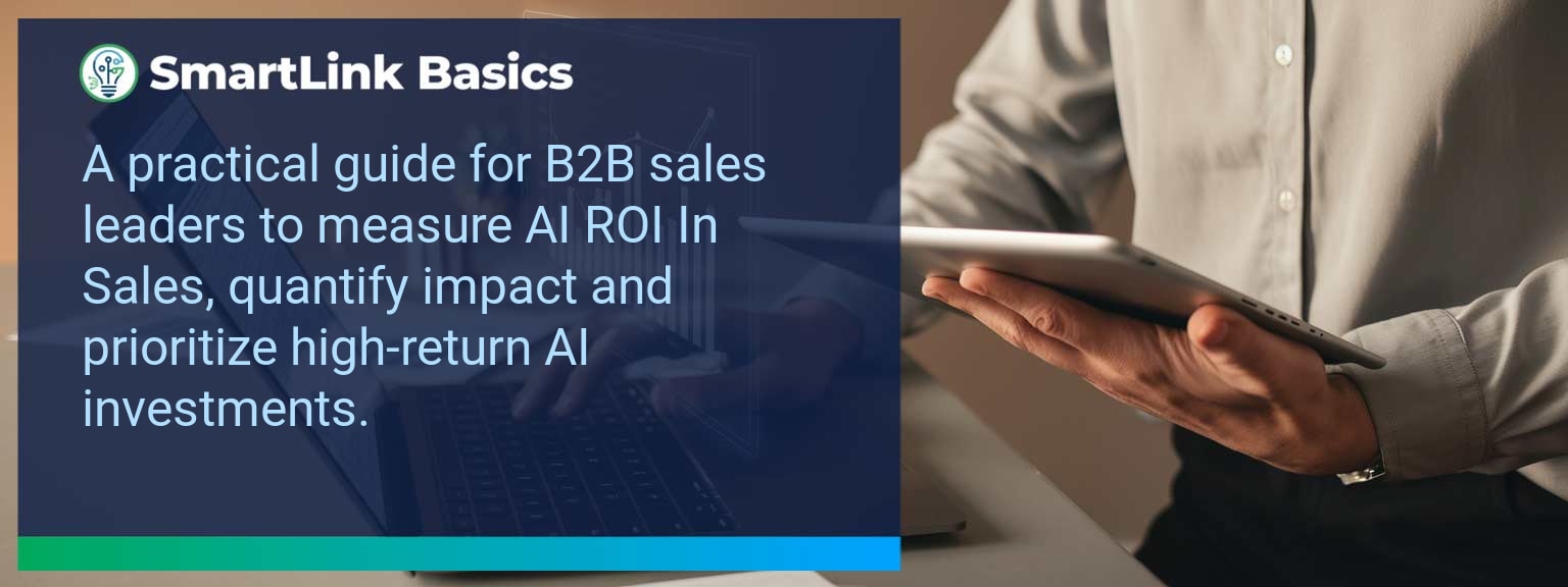 Sales team reviewing dashboard showing AI ROI In Sales metrics