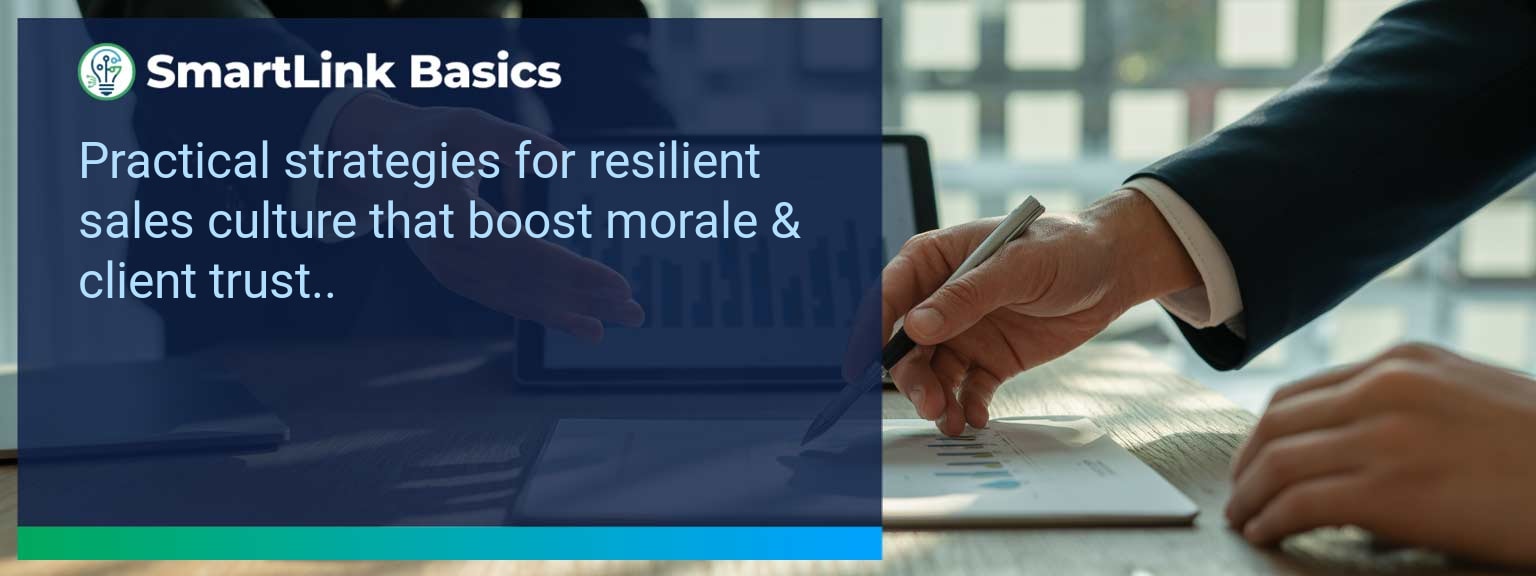 Sales team meeting discussing Resilient Sales Culture and strategic priorities