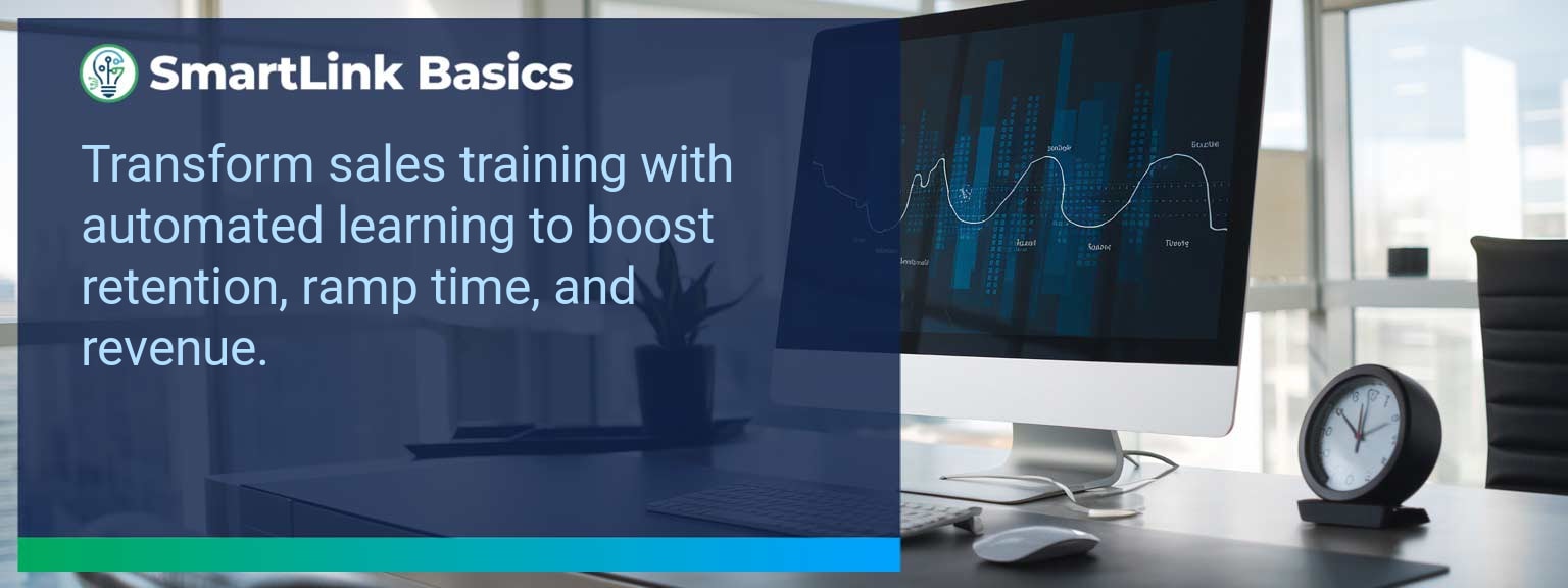 Sales leader reviewing automated learning resources dashboard for sales enablement