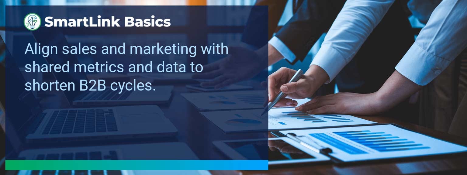 B2B team reviewing dashboards and content for Sales And Marketing Alignment